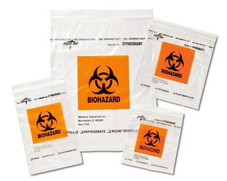 Specimen Transport Bag with Document Pouch 6 X 9 Inch Zip Closure Biohazard Symbol / Storage Instructions NonSterile - BeHope