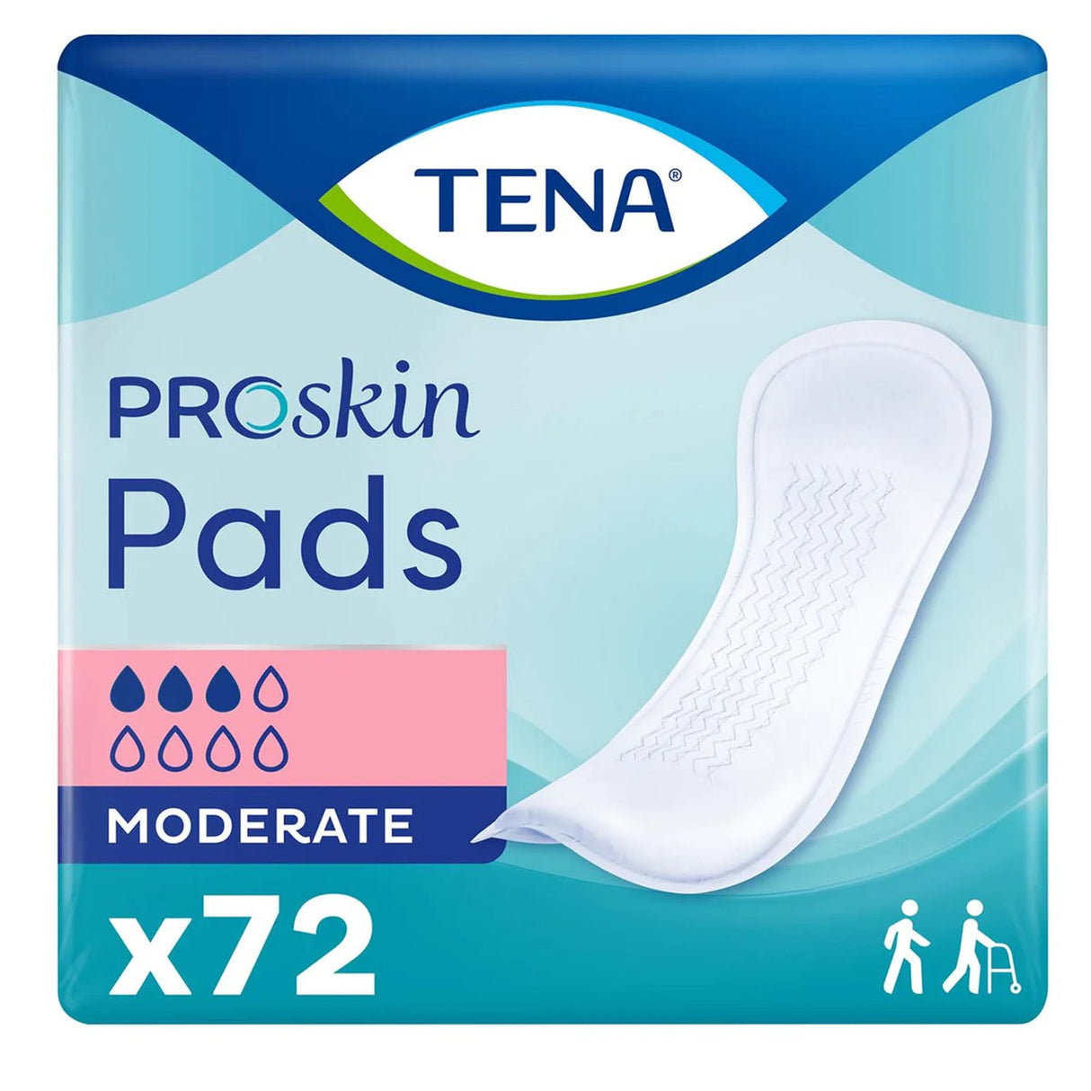 Bladder Control Pad TENA ProSkin™ Moderate 11 Inch Length Moderate Absorbency Dry-Fast Core™ One Size Fits Most - BeHope