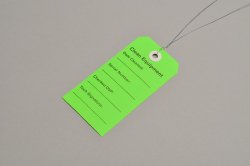 Equipment Tag Elkay Plastics For DME/HME Equipment Green 2-5/16 X 4-3/4 Inch Card Stock 500 per Case - BeHope