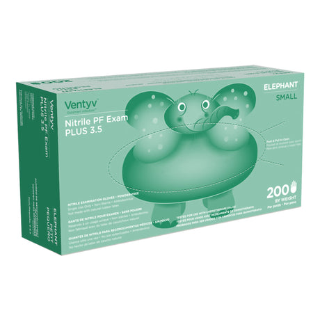 Exam Glove Ventyv® Plus 3.5 ELEPHANT Small NonSterile Nitrile Standard Cuff Length Textured Fingertips Violet Chemo Tested - BeHope