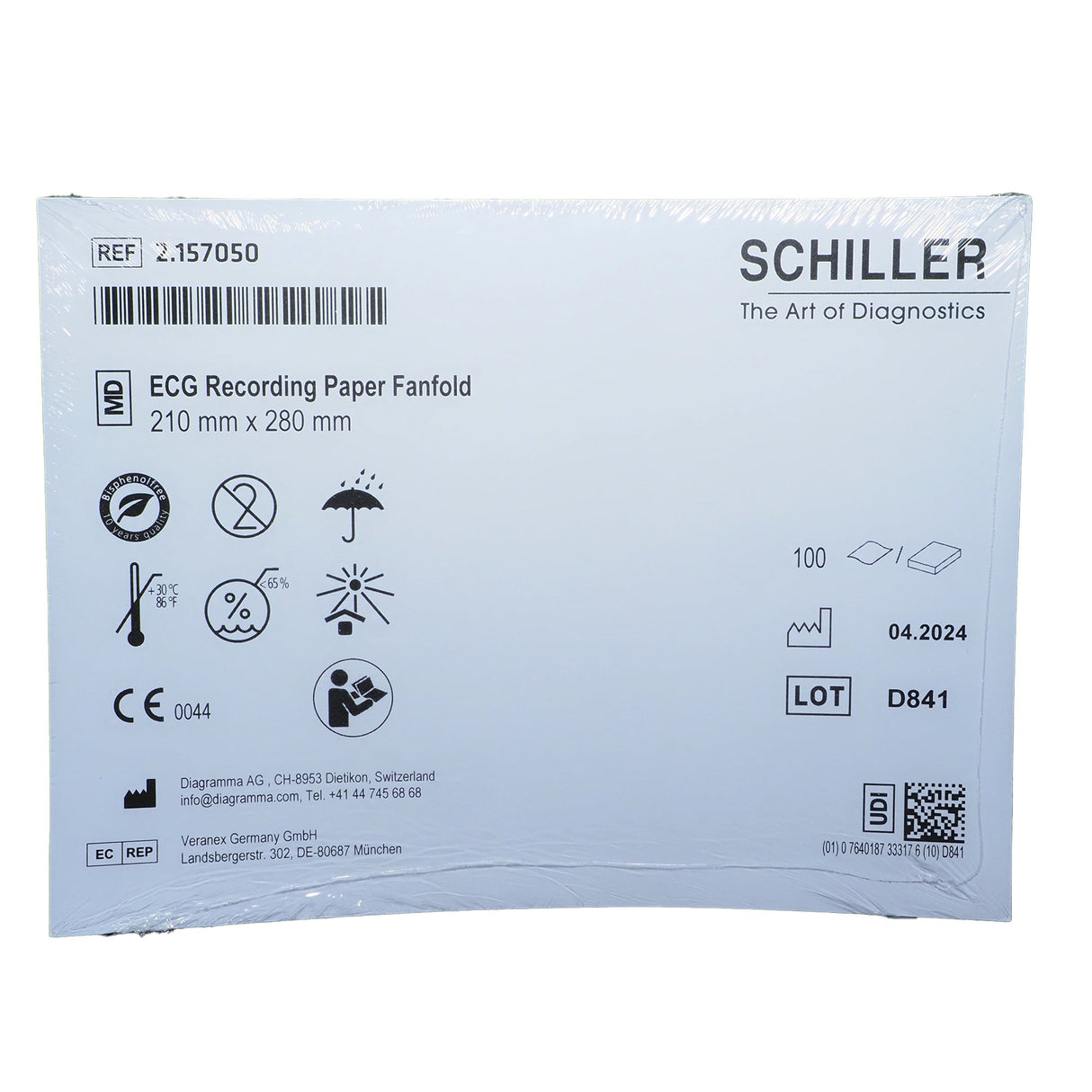 Recording Chart Paper Schiller™ Z-fold for ECG Diagnostics - BeHope
