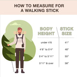 Walking Stick Brazos™ Twisted HitchHiker Wood 55 Inch Height Oak - BeHope