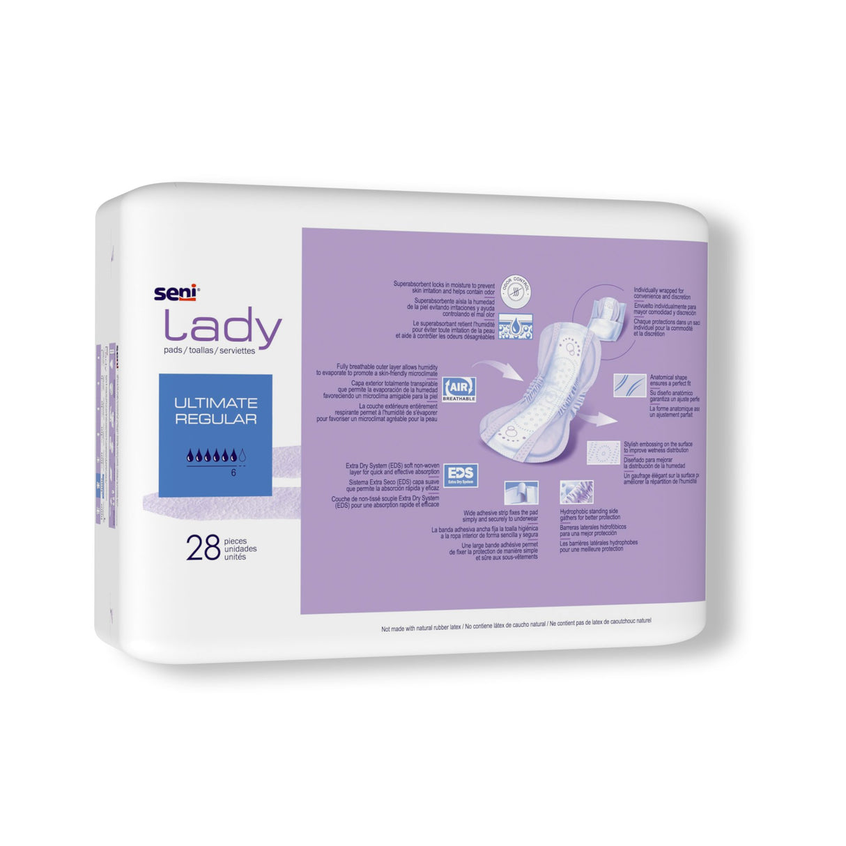 Bladder Control Pad Seni® Lady Ultimate 14.4 Inch Length Heavy Absorbency Super Absorbent Core One Size Fits Most - BeHope