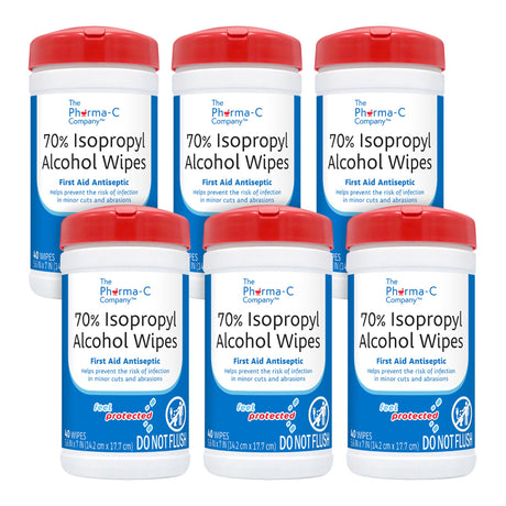 Antiseptic Skin Wipes 70% Isopropyl Alcohol The Pharma-c Company® Canister - BeHope