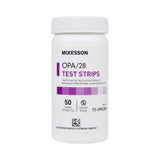 OPA Concentration Indicator McKesson OPA/28 Pad 50 Test Strips Bottle Single Use - BeHope