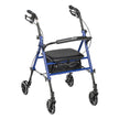 4 Wheel Rollator drive™ Blue Adjustable Height / Folding Aluminum Frame - BeHope