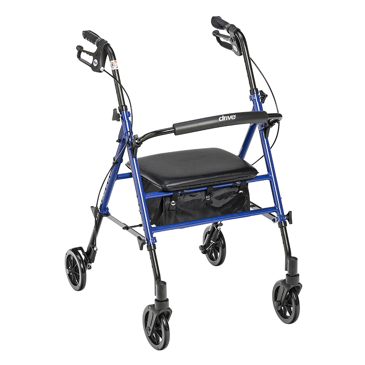4 Wheel Rollator drive™ Blue Adjustable Height / Folding Aluminum Frame - BeHope