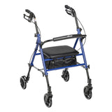 4 Wheel Rollator drive™ Blue Adjustable Height / Folding Aluminum Frame - BeHope