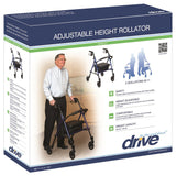 4 Wheel Rollator drive™ Blue Adjustable Height / Folding Aluminum Frame - BeHope