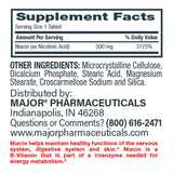Dietary Supplement Major® Niacin 500 mg Strength Tablet 100 per Bottle - BeHope