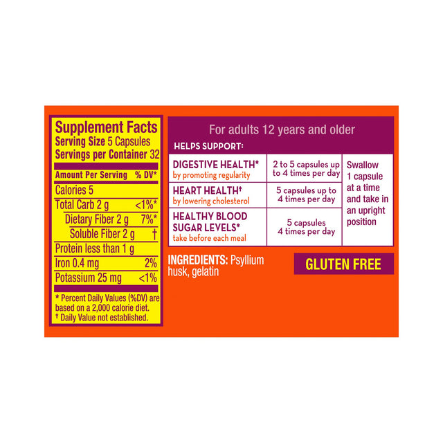 Metamucil® Psyllium Husk Fiber Supplement for Digestive and Heart Health - BeHope