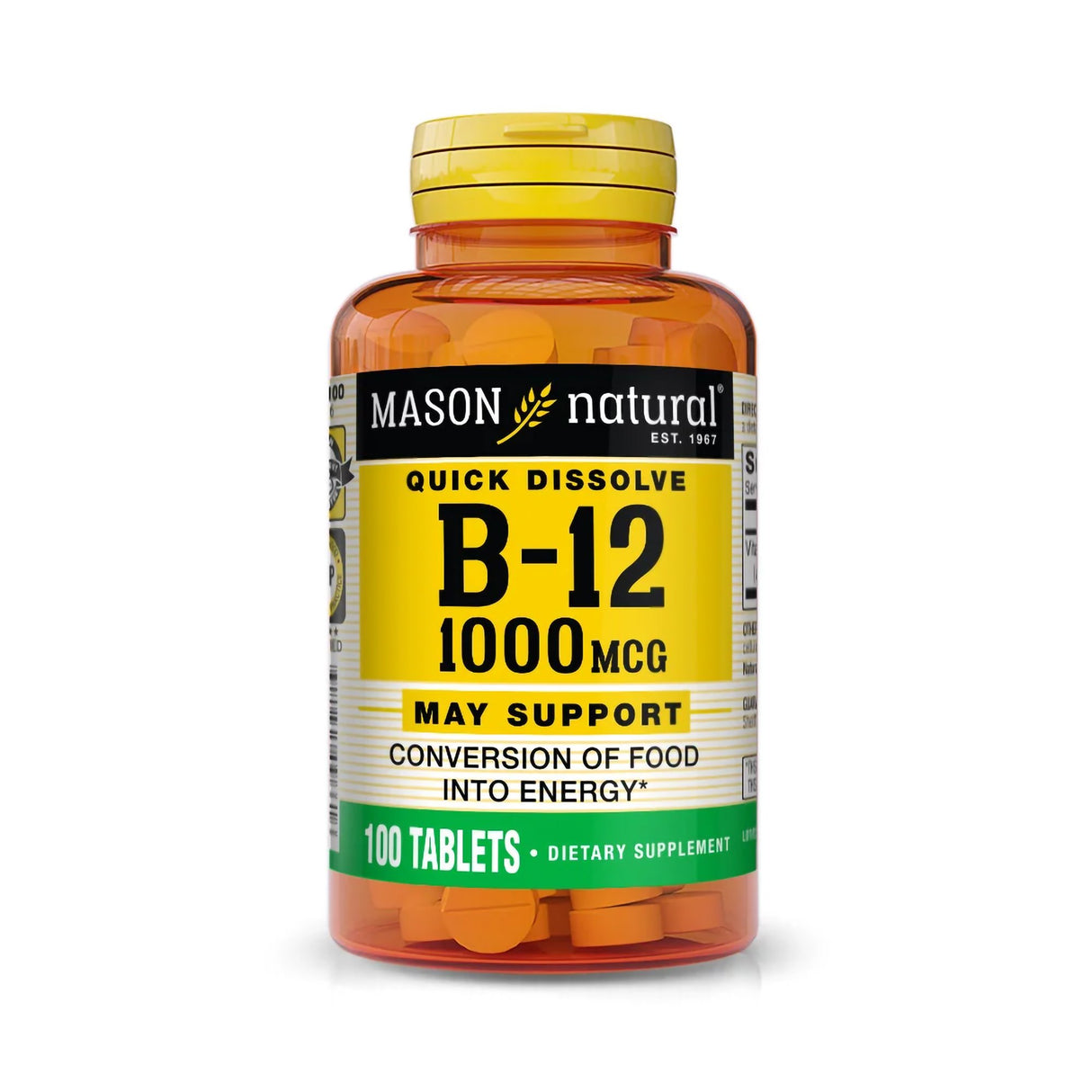 Vitamin Supplement Mason Natural® Vitamin B12 1,000 mcg Strength Tablet 100 per Bottle - BeHope