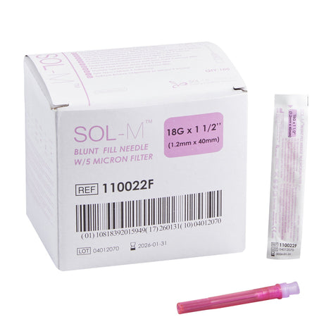Blunt Fill Needle SOL-M™ 18 Gauge Blunt - BeHope