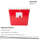 Sharps Container McKesson Prevent® Premium Biohazard Vertical Entry Red Lid - BeHope