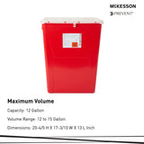 Sharps Container McKesson Prevent® Premium Biohazard Vertical Entry Red Lid - BeHope