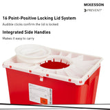 Sharps Container McKesson Prevent® Premium Biohazard Vertical Entry Red Lid - BeHope
