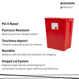 Sharps Container McKesson Prevent® Premium Biohazard Vertical Entry Red Lid - BeHope