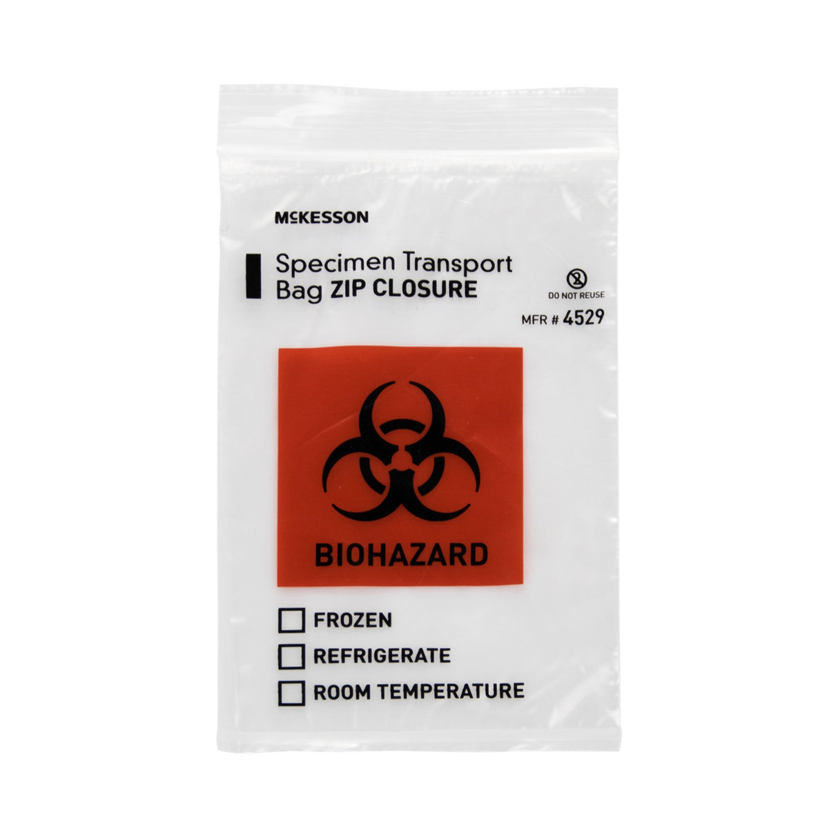 Specimen Transport Bag Mckesson Zip Closure Biohazard Nonsterile - BeHope