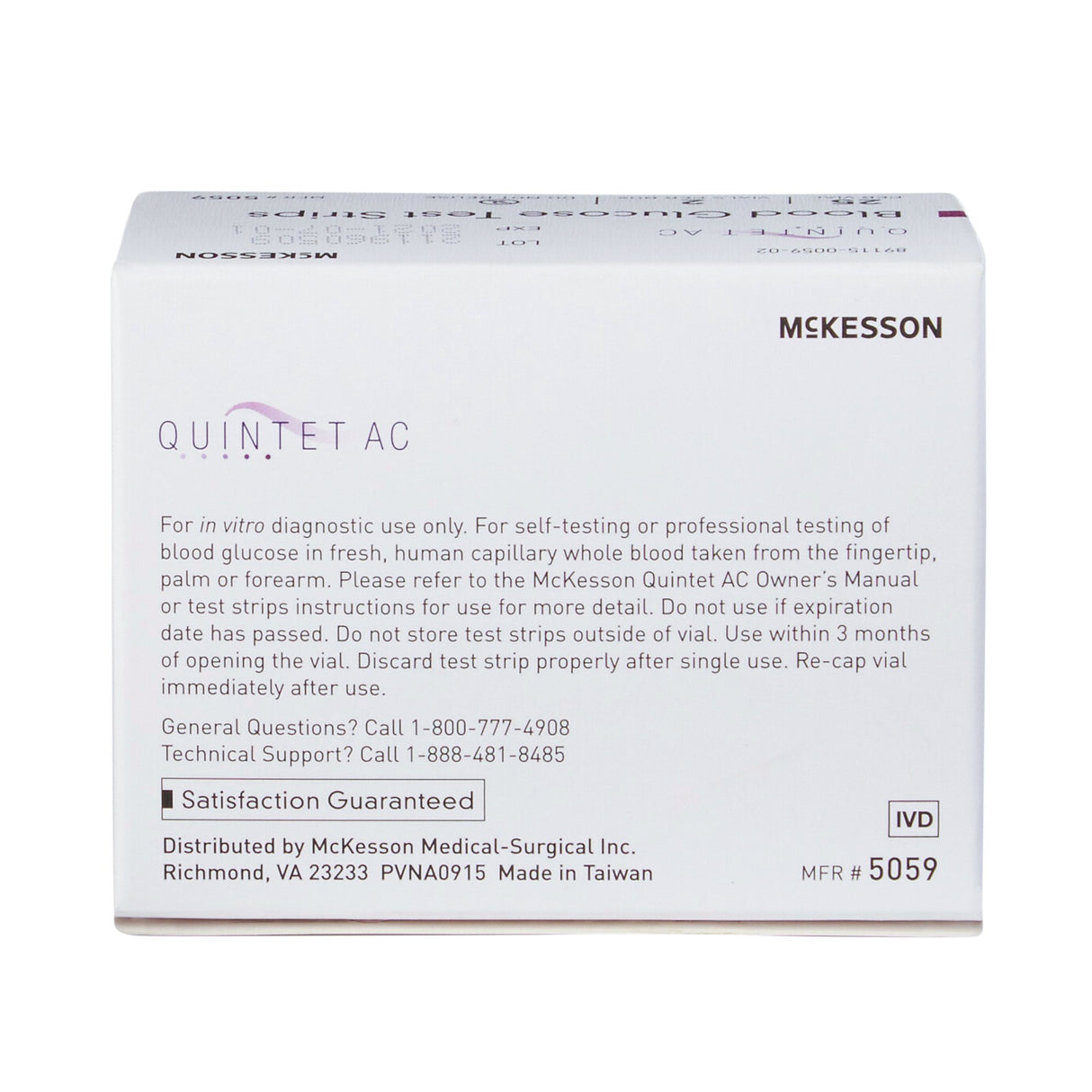 Blood Glucose Test Strips Quintet Ac® Self Testing - BeHope