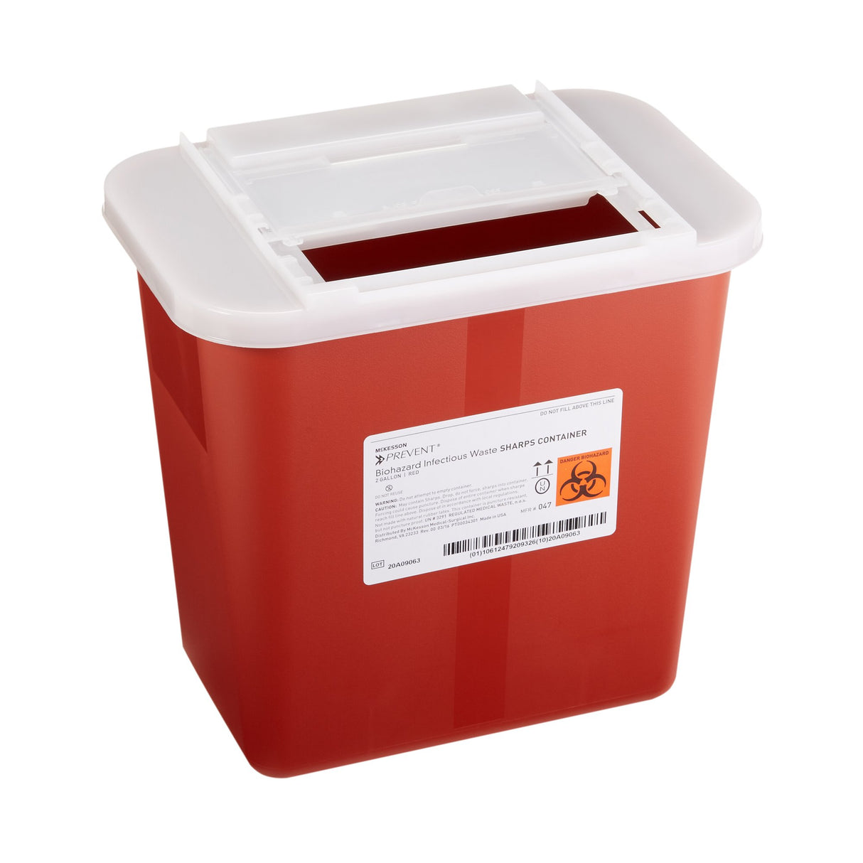 Sharps Container Mckesson Prevent® Biohazard Infectious Waste Horizontal Entry - BeHope