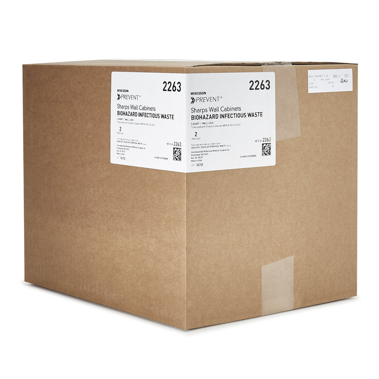 Sharps Container Cabinet / Wall Enclosure McKesson Prevent® High Impact Polystyrene Wall Mount Locking - BeHope