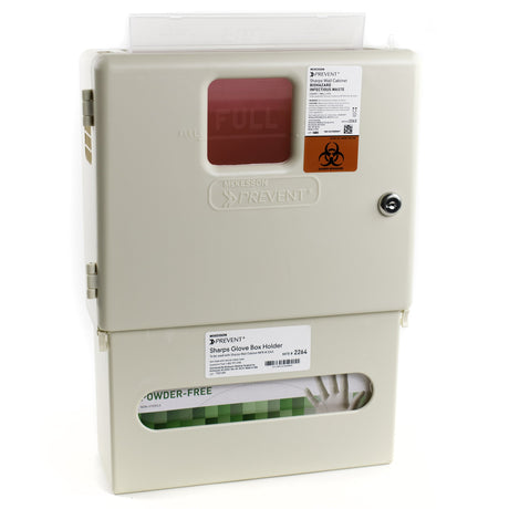 McKesson Prevent® Sharps Wall Cabinet With Glove Box Locking - BeHope