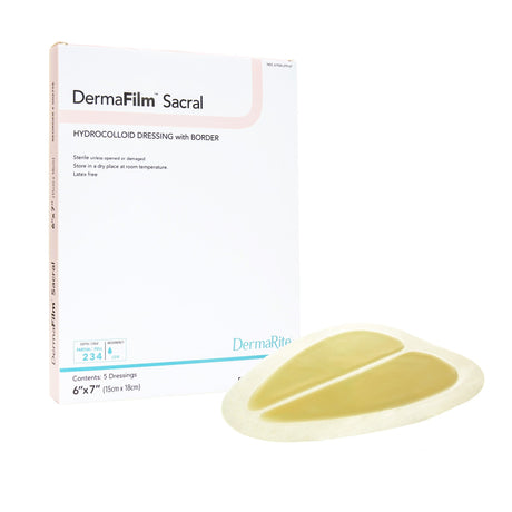 Hydrocolloid Dressing DermaFilmÂ® Film Backing 6 X 7 Inch Sacral Hydrocolloid / Film - BeHope