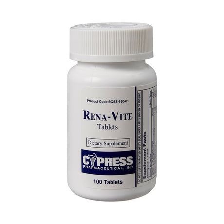 Multivitamin Supplement Rena-Vite Folic Acid / Vitamin B 0.8 mg Strength Tablet 100 per Bottle - BeHope