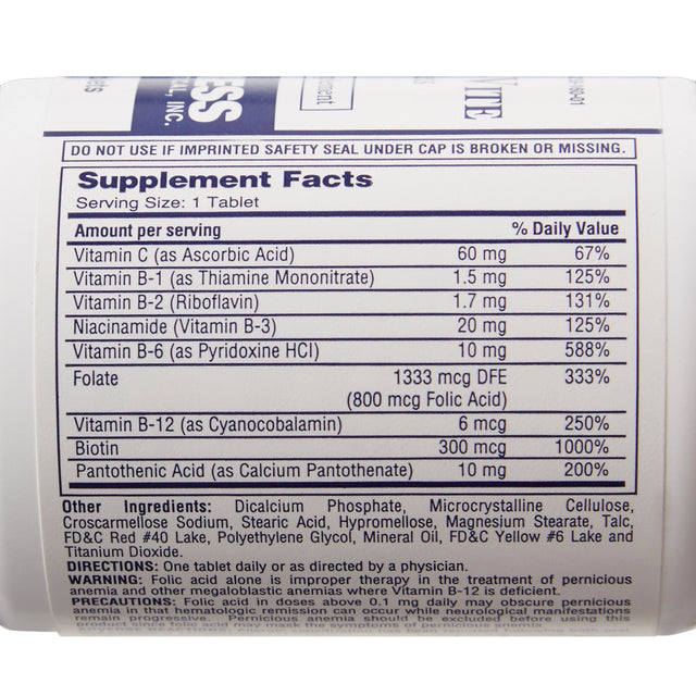 Multivitamin Supplement Rena-vite Folic Acid Vitamin B Anemia Support Tablets - BeHope