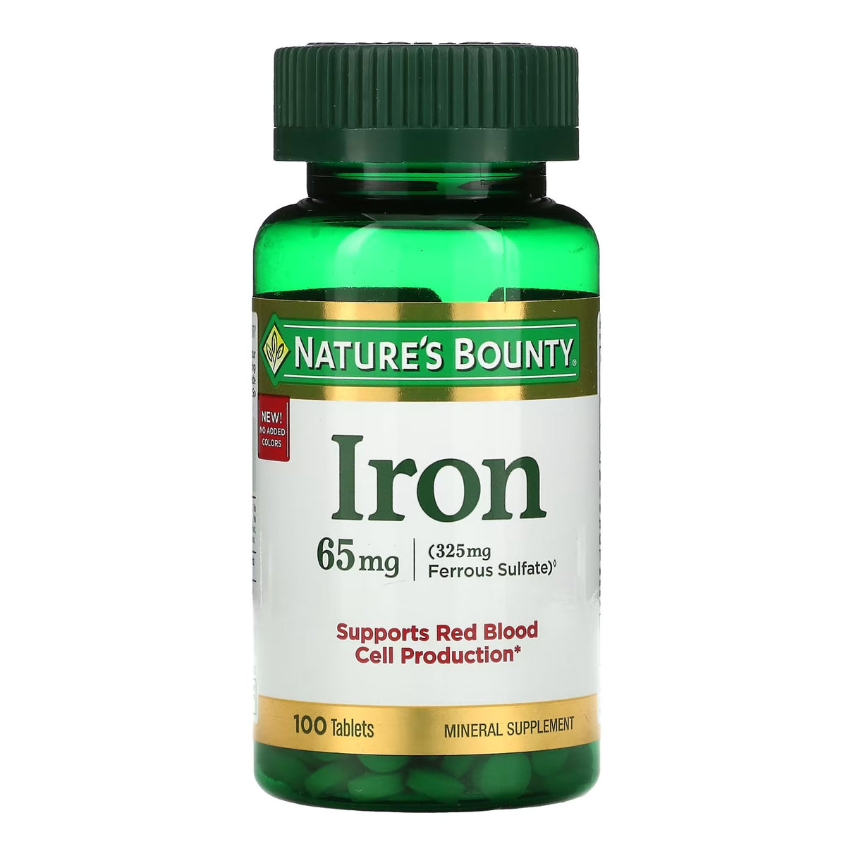 Mineral Supplement Nature's Bounty® Iron 65 mg Strength Tablet 100 per Bottle - BeHope