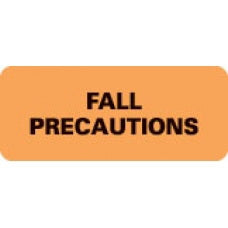 Orange Pre-printed Auxiliary Paper Label Fall Precautions Alert - BeHope