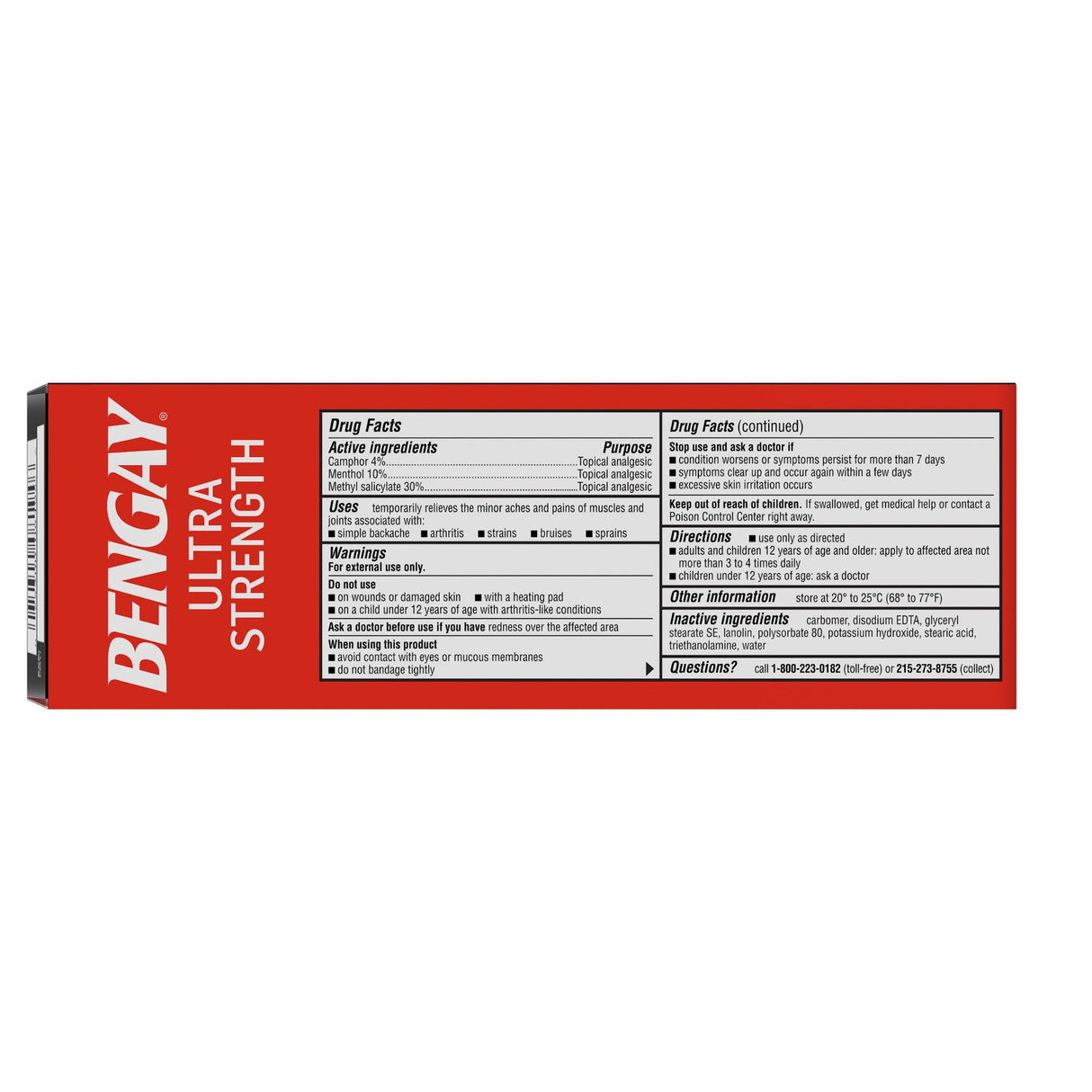 Topical Pain Relief Bengay® Ultra Strength 30% - 10% - 4% Strength Camphor / Menthol / Methyl Salicylate Cream 4 oz. - BeHope