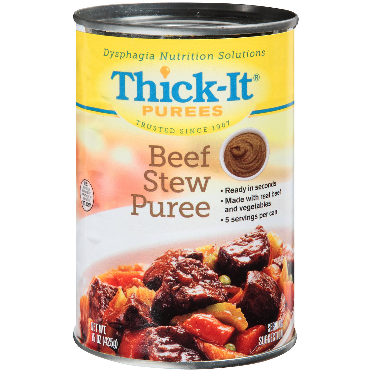 Thickened Food Thick-It® 15 oz. Can Beef Stew Flavor Puree IDDSI Level 4 Extremely Thick/Pureed - BeHope
