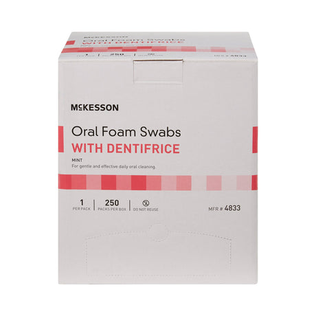 Oral Swab McKesson Dentifrice Foam Tip Mint Flavor - BeHope