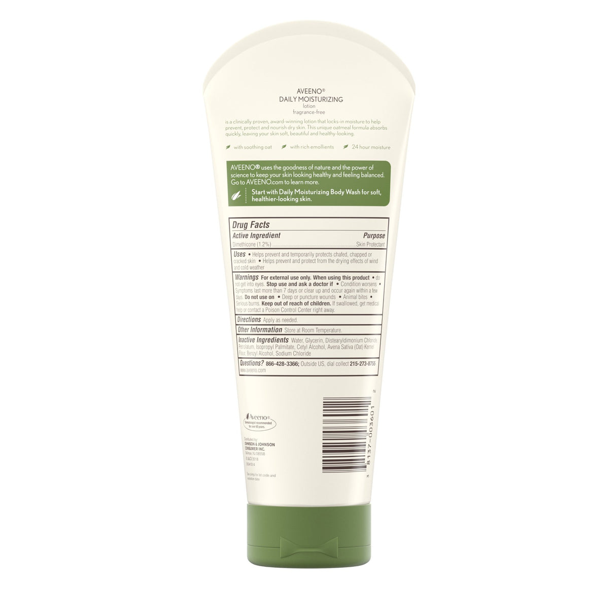 Hand and Body Moisturizer Aveeno® Active Naturals® 8 oz. Tube Unscented Cream - BeHope