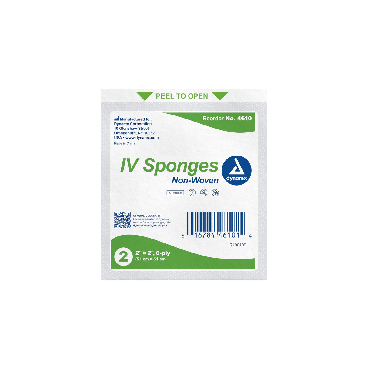 I.V. Sponge Dynarex® 2 X 2 Inch 6-Ply Sterile 2 per Pack - BeHope