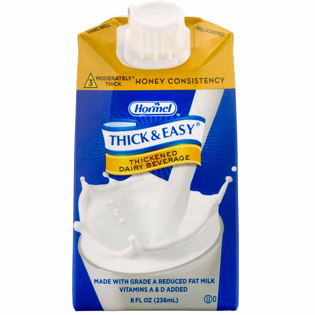 Thickened Beverage Thick & Easy® Dairy 8 oz. Carton Milk Flavor Liquid IDDSI Level 3 Moderately Thick/Liquidized - BeHope