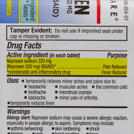 Pain Relief Geri-Care® 220 mg Strength Naproxen Sodium Tablet 100 per Bottle - BeHope