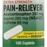 Pain Relief Geri-Care® 250 mg - 250 mg - 65 mg Strength Acetaminophen / Aspirin / Caffeine Caplet 100 per Bottle - BeHope