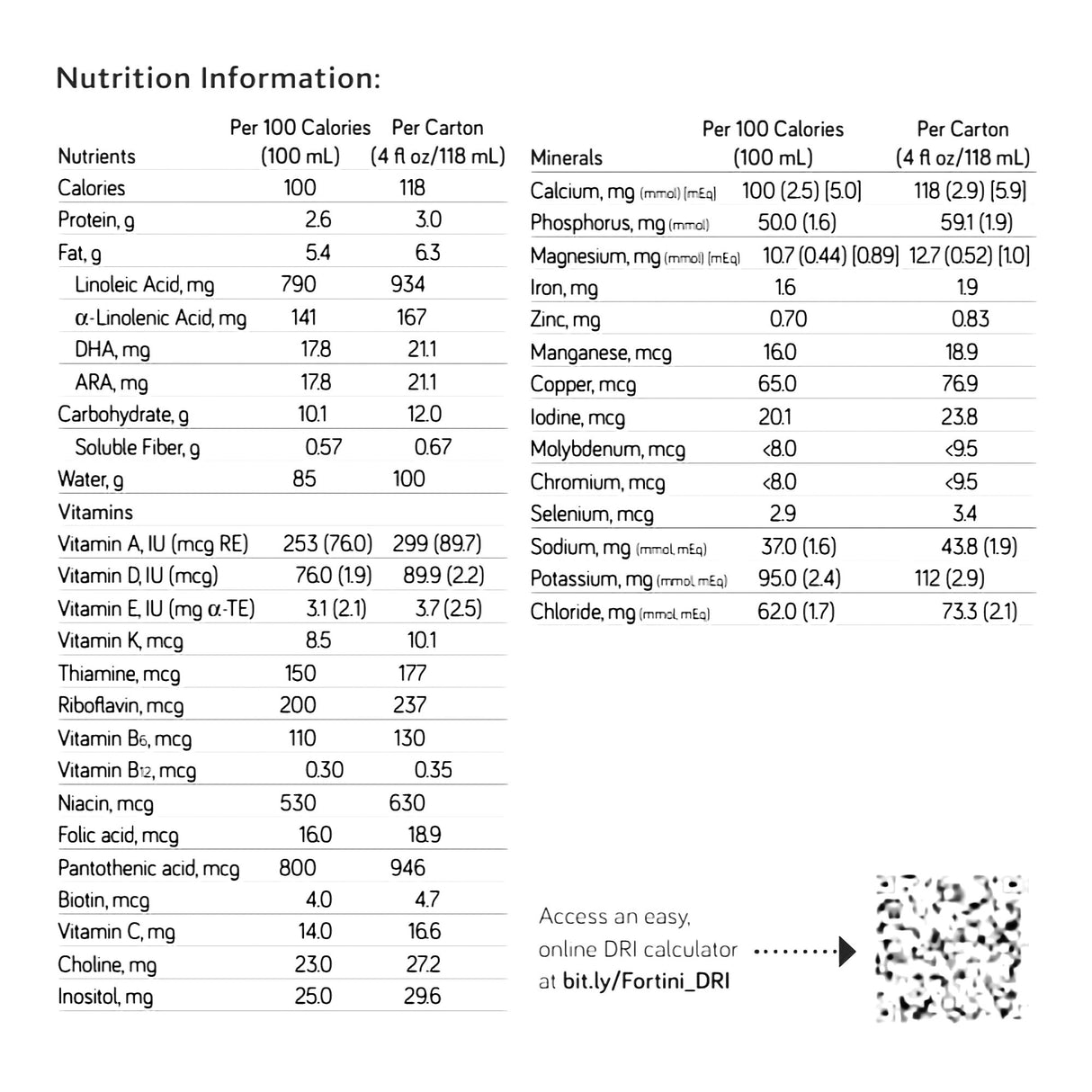 Infant Formula Fortini™ Unflavored 4 oz. Carton Liquid Calories Failure to Thrive - BeHope