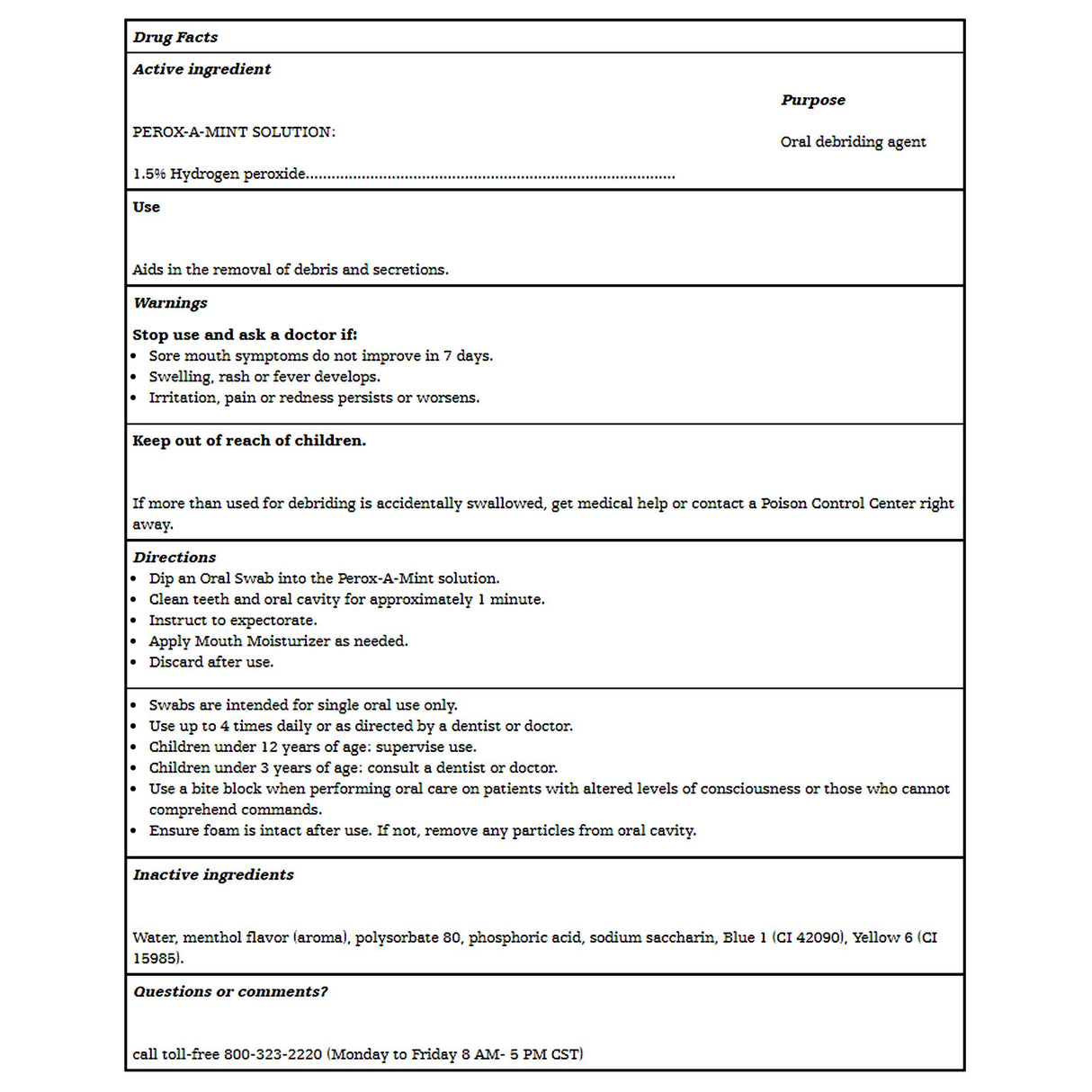 Oral Swab Kit Toothette® NonSterile
