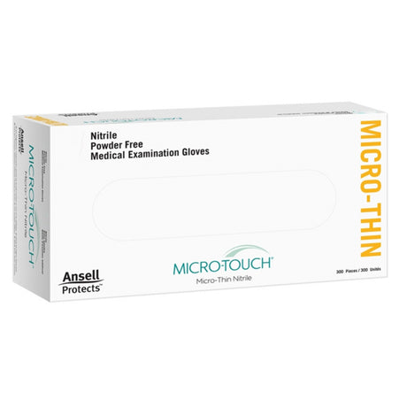 Exam Glove Micro-Touch® Micro-Thin Medium NonSterile Nitrile Standard Cuff Length Textured Fingertips Blue Not Rated - BeHope
