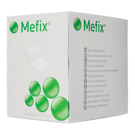 Perforated Dressing Retention Tape with Liner Mefix® White 4 Inch X 11 Yard Nonwoven Spunlace Polyester NonSterile - BeHope