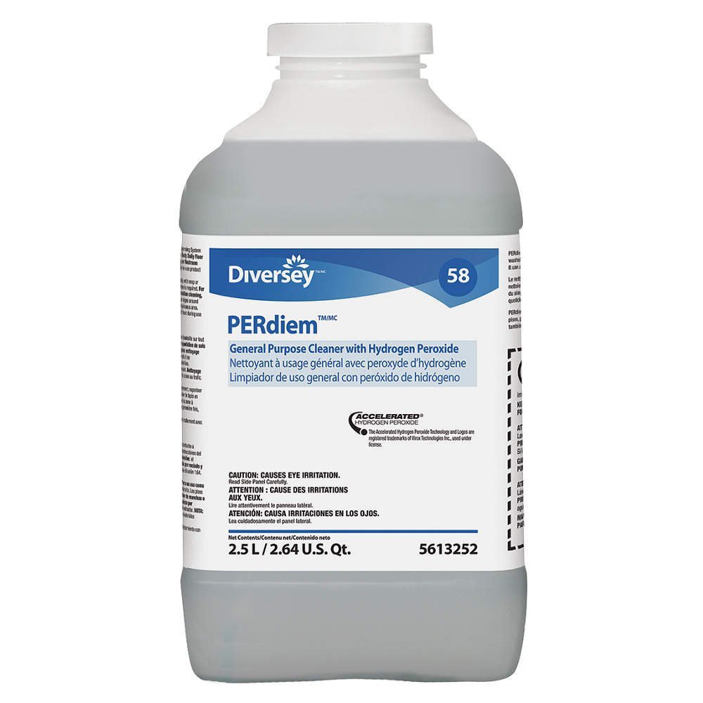 Surface Disinfectant Cleaner Diversey™ PERdiem™ Peroxide Based J-Fill® Dispensing Systems Liquid Concentrate 2.5 Liter Bottle Unscented NonSterile - BeHope