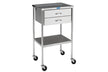 Utility Table 16 X 20 X 34 Inch Stainless Steel 1-1/2 Inch Top 3 Sided Top Rail 1 Drawer 1 Shelf - BeHope