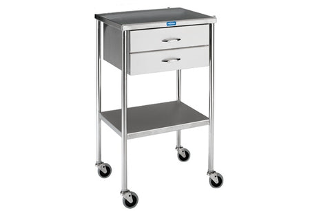 Utility Table 16 X 20 X 34 Inch Stainless Steel 1-1/2 Inch Top 3 Sided Top Rail 1 Drawer 1 Shelf - BeHope