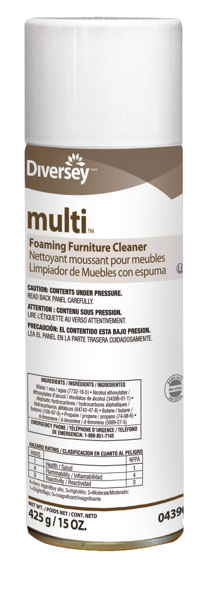 Furniture Polish Diversey™ Multi™ Foaming Aerosol Spray for Multiple Surfaces - BeHope
