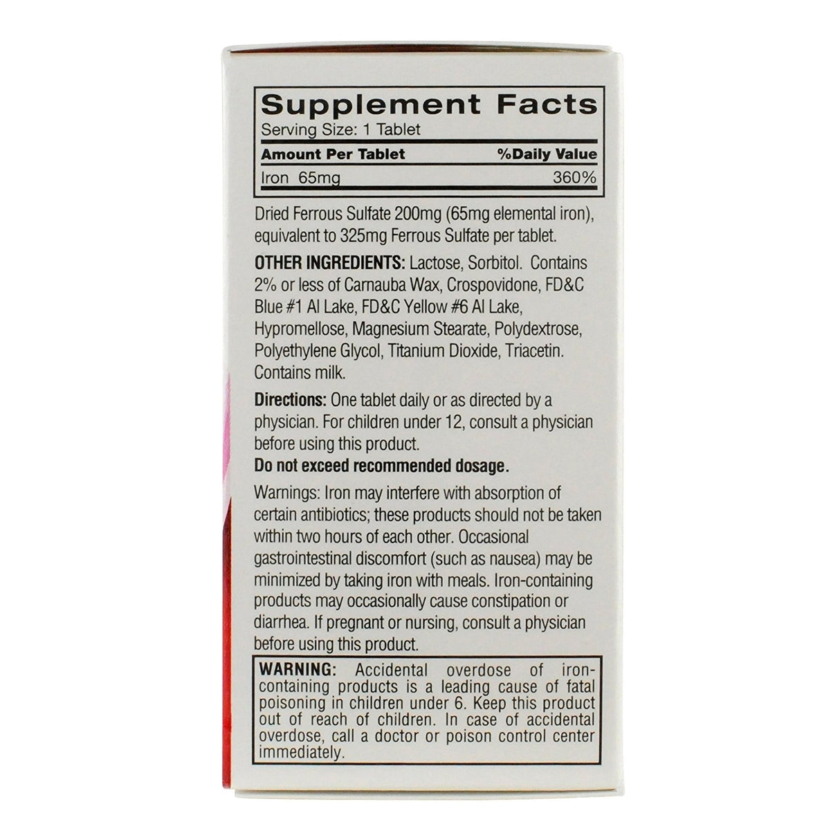 Mineral Supplement Feosol® Iron 65 mg Strength Tablet 120 per Bottle - BeHope
