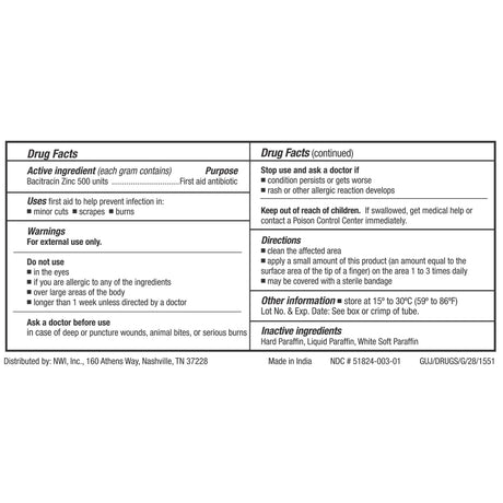 First Aid Antibiotic Bacitracin CareALL® Ointment 1 oz. Tube - BeHope