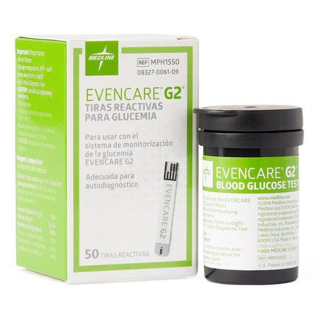 Blood Glucose Test Strips EvenCare® G2® 50 Strips per Pack - BeHope